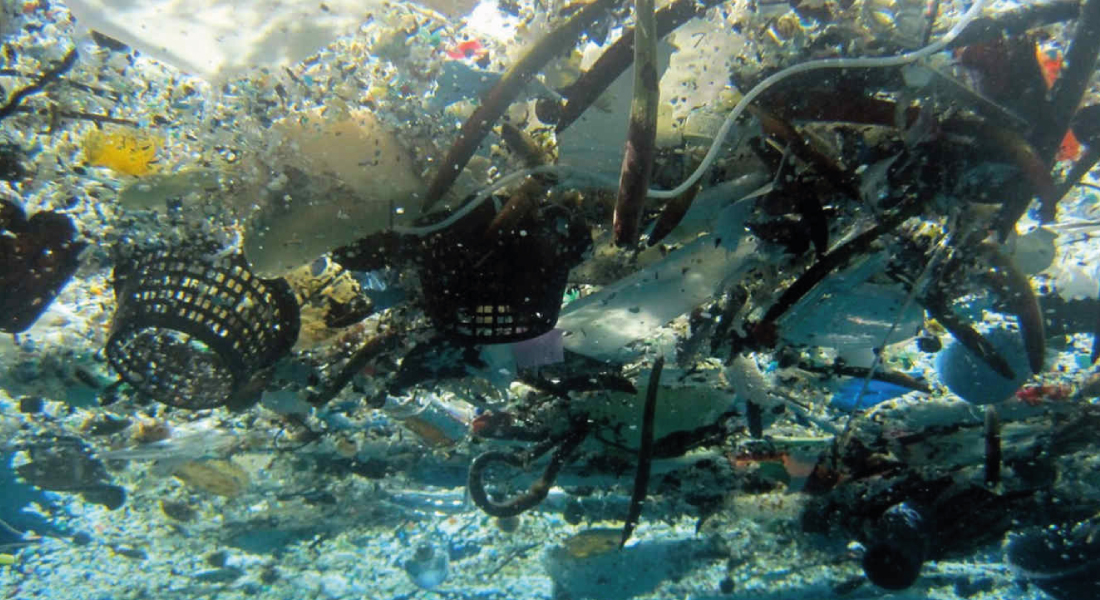Basura de plstico en el mar